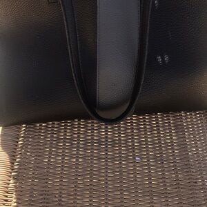 Classic Black Leather Tote Bag - Sleek Everyday Carry